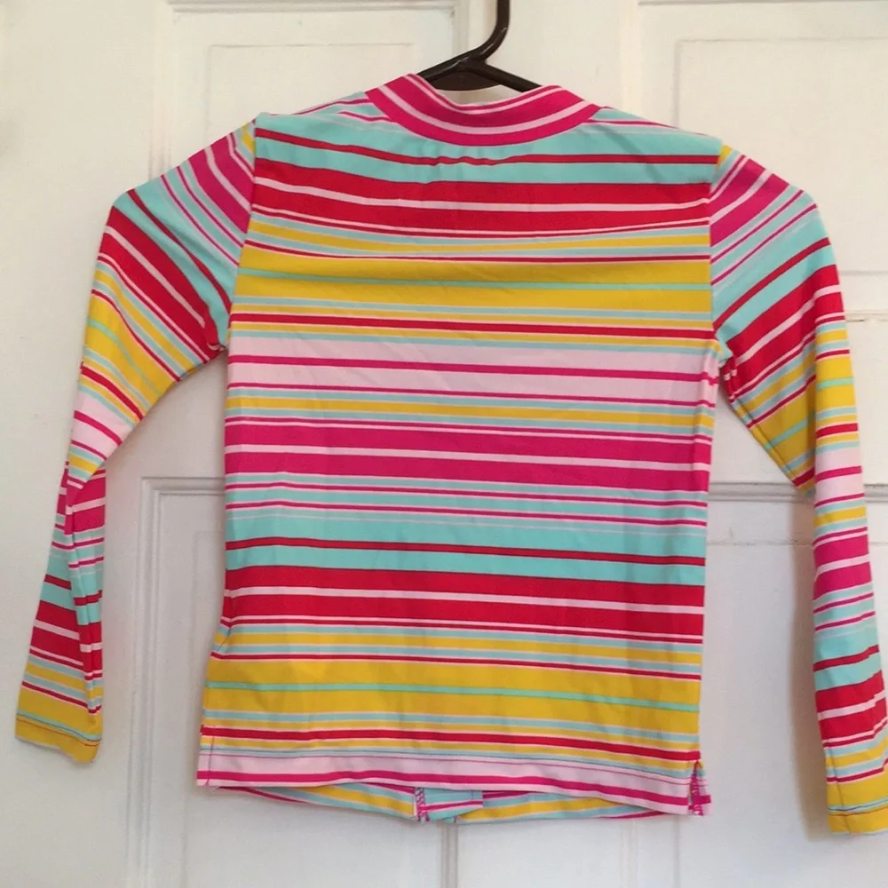 GAP Kids girls Multicolor Striped Swim Rash guard in size small/6-7